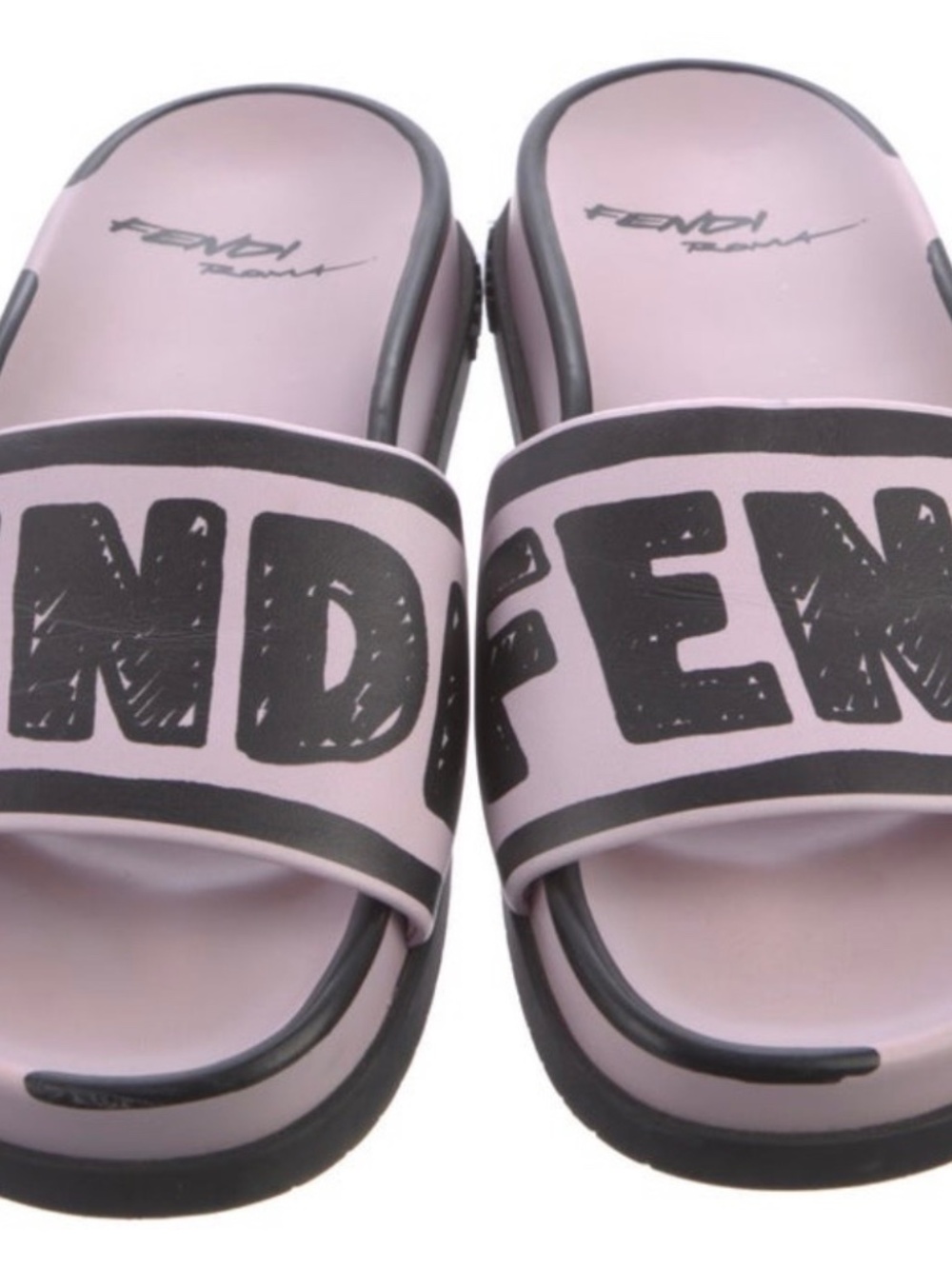 Fendi Leather Printed Slides (authentic)